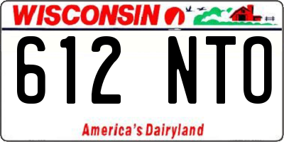 WI license plate 612NTO