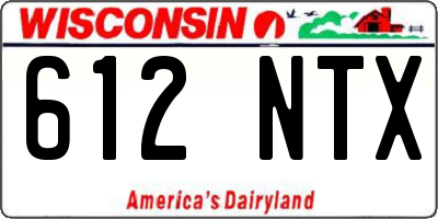 WI license plate 612NTX