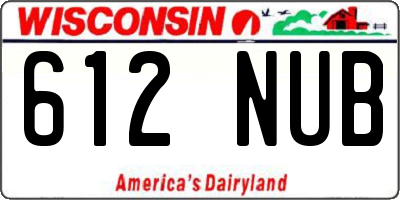 WI license plate 612NUB
