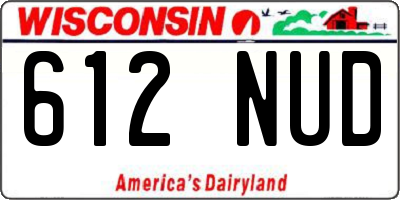 WI license plate 612NUD