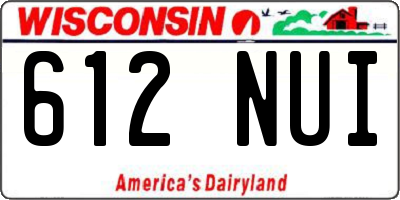 WI license plate 612NUI