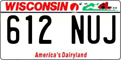 WI license plate 612NUJ
