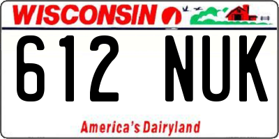 WI license plate 612NUK