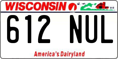 WI license plate 612NUL