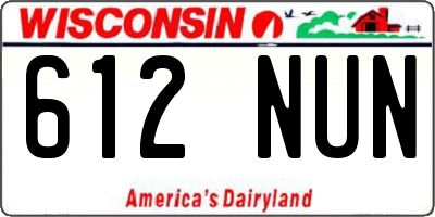 WI license plate 612NUN