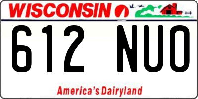 WI license plate 612NUO