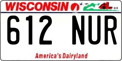 WI license plate 612NUR