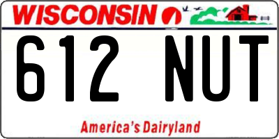 WI license plate 612NUT
