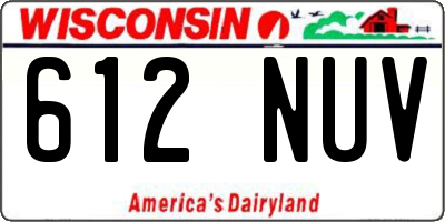 WI license plate 612NUV