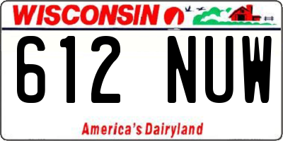WI license plate 612NUW