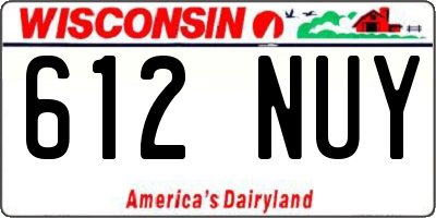 WI license plate 612NUY