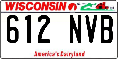 WI license plate 612NVB