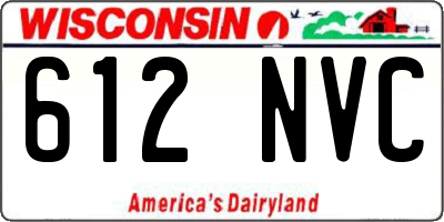 WI license plate 612NVC