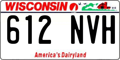 WI license plate 612NVH