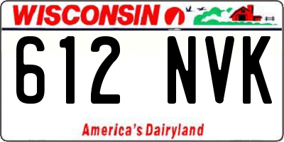 WI license plate 612NVK