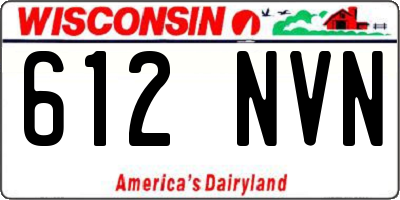 WI license plate 612NVN