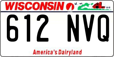 WI license plate 612NVQ