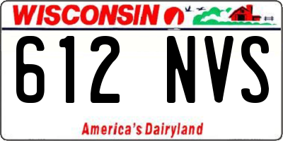 WI license plate 612NVS