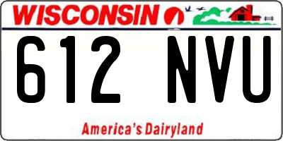 WI license plate 612NVU