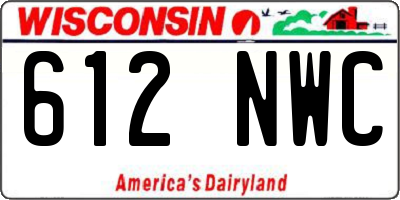 WI license plate 612NWC