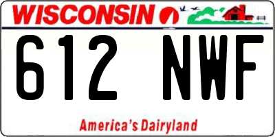 WI license plate 612NWF