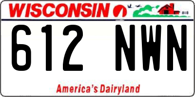 WI license plate 612NWN