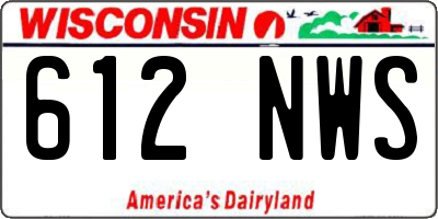 WI license plate 612NWS