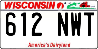 WI license plate 612NWT