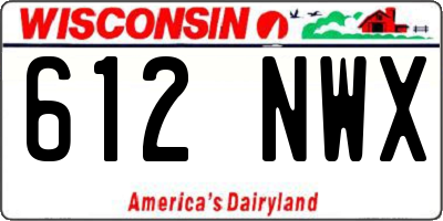 WI license plate 612NWX