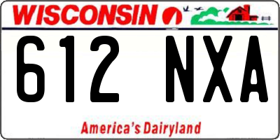 WI license plate 612NXA