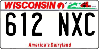 WI license plate 612NXC