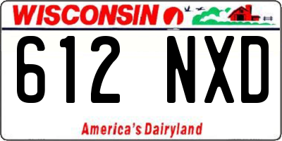 WI license plate 612NXD