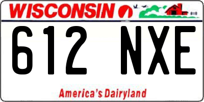 WI license plate 612NXE