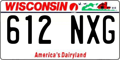 WI license plate 612NXG