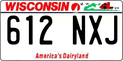 WI license plate 612NXJ