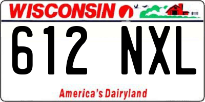 WI license plate 612NXL
