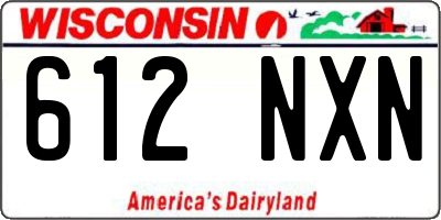 WI license plate 612NXN
