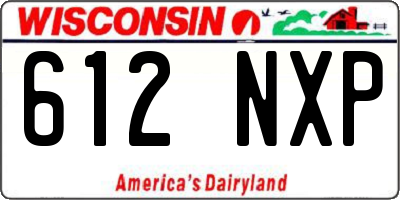 WI license plate 612NXP