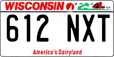 WI license plate 612NXT