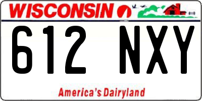 WI license plate 612NXY