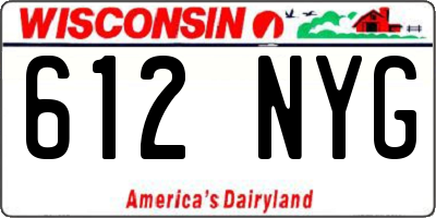 WI license plate 612NYG