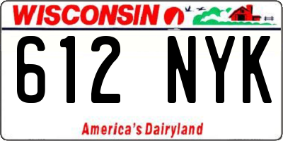 WI license plate 612NYK