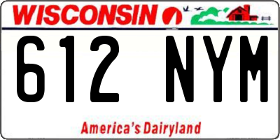 WI license plate 612NYM