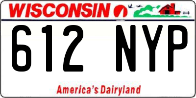 WI license plate 612NYP