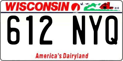 WI license plate 612NYQ