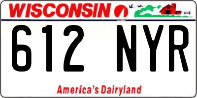 WI license plate 612NYR