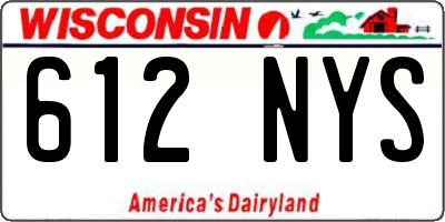 WI license plate 612NYS