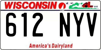 WI license plate 612NYV