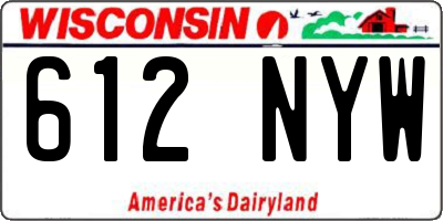 WI license plate 612NYW