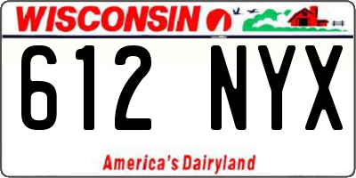 WI license plate 612NYX